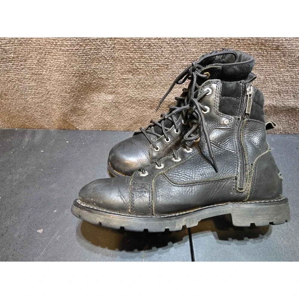 Harley Davidson 8 Inch Leather Side Zip Style 94339 Motorcycle Boots US Men 9
